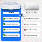 Cervical Memory Foam Pillow for Neck Support, Slow Rebound for Cozy Sleeping, Dual Height Orthopedic Bed Pillows for Pain Relief, Ergonomic Contour Pillow for Side Back & Stomach Sleepers