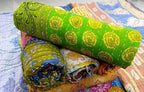 Shri Radhey Empire Indian Vintage Kantha Quilt Handmade Throw Reversible Blanket Bedding Cotton Fabric Bohemian Assorted Quilt 85X55 Inch 1 Pcs Lot