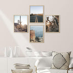 SIGNWIN Framed Cactus Desert Landscape Wall Art, Set of 4 Southwest Texas Arizona Saguaro Wall Decor Prints, Nature Wilderness Wall Décor for Living Room, Bedroom - 12"x16" Natural