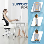 Lumbar Pillow for Car Lumbar Support for Office Chair, Memory Foam Back Cushion with 3D Mesh Cover, Car Seat Back Pillows for Back Pain Relief, Back Support Pillow for Car Truck Computer Desk