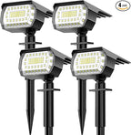 LANSOW Solar Spot Lights Outdoor, [4 Pack/57 LED] 2-in-1 Solar Landscape Spotlights, 3 Modes IP65 Waterproof Dusk to Dawn Solar Powered Flood Wall Lights for Outside Yard Garden Pathway(Cool White)
