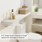 Fun Memories 48 Inch Deep Floating Shelves for Wall, 2 Pack of Long Wall Mounted Wood Shelves with Invisible Brackets for Bathroom, Bedroom, Living Room, Kitchen Decor and Storage, White