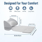 PouHenier.jh Ergonomic Headrest Pillow for Recliner Chair Sleeping Neck Support, Memory Foam Head and Neck Cushion Pillow with Adjustable Velcro for Sofa, Couch, Office Chair, Side and Rear Pockets