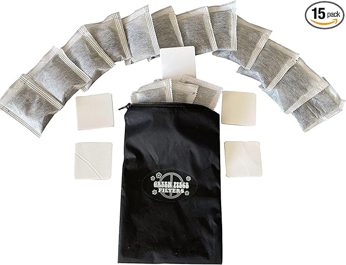 Green Piece® Pack of All Natural Baby Diaper Pail Deodorizer Activated Charcoal Air Purifier (15 Pack of Carbon Filters)