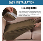 H.VERSAILTEX Velvet Stretch Couch Cushion Cover Plush Cushion Slipcover for Chair Cushion Furniture Protector Seat Cushion Sofa Cover (1 Piece Armchair Cushion Covers, Bronze Brown)