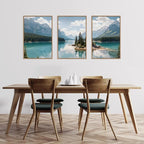 HLNIUC Large Mountain Lake Framed Canvas Wall Art Set,Beautiful Nature Landscape Wall Decor,Lake Forest and Mountain Scenery Art Print,Modern Scenic Wall Painting for Living Room,Bedroom - 16”x24”x3