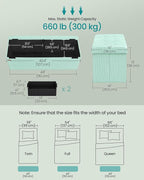 SONGMICS MAZIE Collection - Storage Ottoman Bench, Foldable Foot Rest, 15 x 43 x 15 Inches, End of Bed Bench, Storage Chest, Load 660 lb, Living Room, Bedroom, Entryway, Moonlight Green ULSF604C01