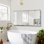 Large Beveled Mirror, 30x55 Frameless Beveled Bathroom Mirrors for Over Sink, Upgraded Shatterproof Beveled Frameless Vanity Mirror for Bathroom,Bedroom,Living Room and Entryway