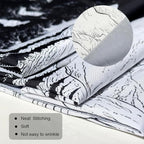 keowhsf Starry Night Mountain Lake Tapestry Black and White Tapestries Aesthetic Moon and Stars Wall Hanging Dark Nature Forest Tapestry for Bedroom Living Room Dorm Decor