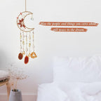 Twined Waterlily Moon Gemstone Agates Dream Catcher 7 Chakras Tree of Life Dream Catcher with Healing Crystal Handmade Dreamcatcher Wall Decor for Adults Boys Girls,Bedroom,Wedding,Garden,Bless Gift