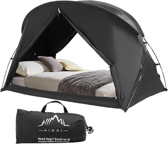 Bed Tent Canopy Twin, Blackout Portable Sleep Tent Easy Setup, Breathable Mesh, Privacy Curtains for Adults, Ideal for Indoor