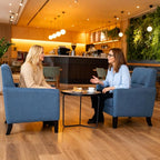 Accent Chairs Set of 2, Mid Century Modern Living Room Chairs Comfy Reading Chair with Upholstered Cushion Relax Armchair for Bedroom Apartment,Office,Blue