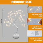EAMBRITE Fairy Light Tree, 108 Led Light up Trees Decor Indoor, 8 Modes Fairy Light Spirit Tree for Christmas Decorations, USB& Battery Tabletop Bonsai Tree for Home Bedroom Decorations (2 PK, Sliver)