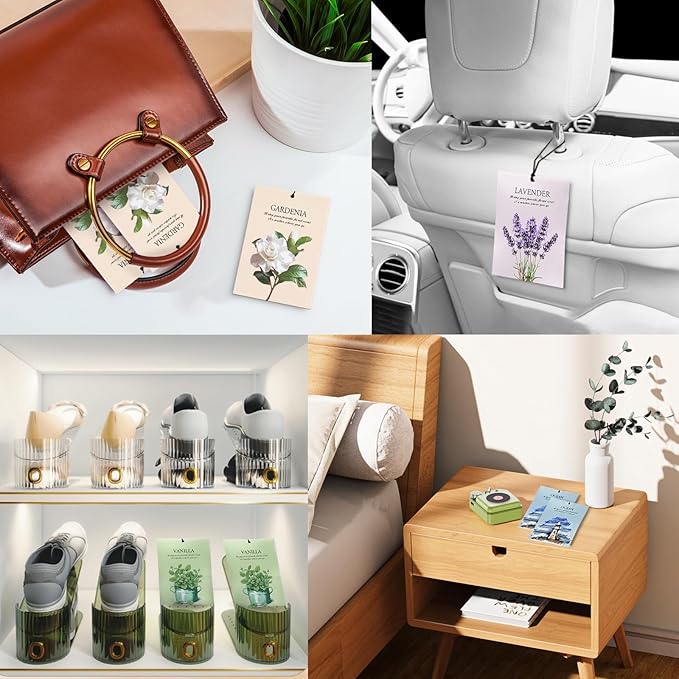 Vanilla Scented Sachet Bags - 12 Pack Closet Freshener Odor Eliminator, Long Lasting Home Fragrance for Drawers, Wardrobes & Cars, House Smell Good Products, Air Freshener for Closet