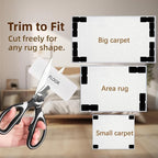 Rug Carpet Non Slip Grippers 8PCS, Reusable Non-Slip Rug Pads，Double Sided Mat Corner Gripper Tape,Strong Adhesive Rug Stickers,Grippers for Area Carpet,No Damage Removable for Hardwood Floors