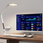 LED Desk Lamp for Home Office, Desk Light for Video Call, 3 Color Temperature 10 Brightness Computer Light, Dimmable Led Desk Light with Memory & Timer Func, Metal Swing Arm Architect Desk Lamp White