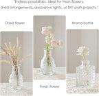 Glass Bud Vases Set of 16 - Assorted Small Mini Glass Vases for Flowers, Crystal Vintage Vase Set, Bulk Centerpieces for Table Décor, Wedding, Home and Events (Clear, 16 Pcs)