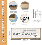 Today Only Happens Once Make It Amazing Wall Art Decor 32x12 Inch Large Inspirational Quote Sign Rustic Living Room Vintage Wood Frame Office Motivational Home Wall Hanging (Wood)