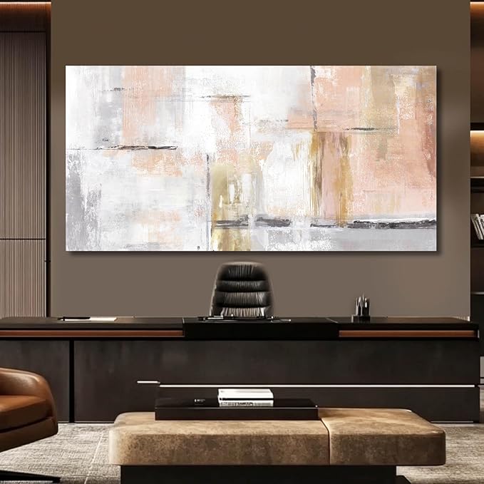 SOUGUAN Canvas wall Art Gold Wall Decor Bedroom Pink Pictures Wall Decoration Artwork Abstract Wall Art large Modern Painting Pictures for Living Room Home Kitchen Office (30x60, Pink)