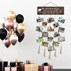 The Adventure Begins Graduation Picture Frame,Graduation Frame with Tassel Holder and 16 Clips,School Photo Framed,Highschool Graduations Gifts for He Her