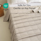 EP Mode Lightweight Quilt Blanket for Summer, Viscose from Bamboo Fabric & Filling, Natural, Breathable & Machine Washable- Sandshell, King