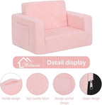 Welnow 2-in-1 Kids Sofa Chair, Convertible Toddler Chair Flip Out Children Sofa Chair Folding Kids Play Sofa with Side Pockets & Removable Cover Armrest Chair for Girl or Boy