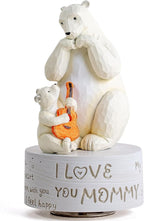 AIDLNS Birthday Gift for Mom from Daughter Son, Polar Bear Music Box for Mother, Mom and Daughter Son Figurine, Christmas Anniversary Presents for Mommy Play You are My Sunshine
