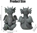 Garden Dragon Statue Decor - Meditation Dragon Sculpture Figurine Outdoor Decoration, Zen Yoga Garden Art Sculpture for Patio Lawn Yard Balcony Indoor Decor(Hands Flat)