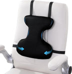 BALAPET Lumbar Support Pillow for Office Chair,Ergonomic Memory Foam Breathable I-Shape Back Pillow with Adjustable Straps,Full Back and shoulder Support for Improved Sitting Posture and Relief Pain
