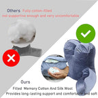 Reading Pillow Adults 31’’, Backrest Pillow with Arms for Sitting in Bed Couch Shredded Memory Foam, Back Pillow with Leg Pillow and Pockets for Reading/Gaming/Relaxing,Black