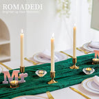 Romadedi Gold Candlestick Candle Holders for Taper, 12 PCS Gold Brass Color Candle Stick Candle Holder for Table Centerpiece, Wedding Reception, Festive Christmas Mantel Decoration or Home Decor