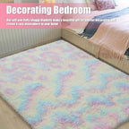 9x12 Fluffy Area Rugs for Living Room,Large Fuzzy Shag Area Rug for Bedroom,Soft Non-Shedding Indoor Plush Carpet for Kids Bedroom Nursery Home Decor,Rainbow