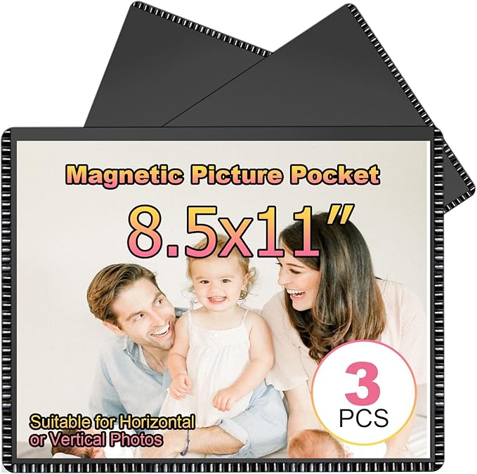 Magnetic Frame 8.5x11 for Letter Size Paper Document Holders 3PCS