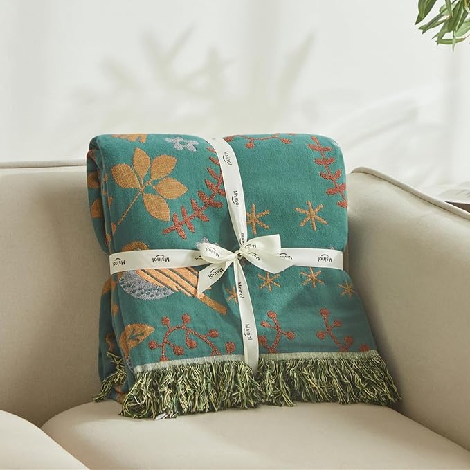 Cotton Throw Blanket Ultra Soft Bed Throw Reversible Queen Size Blanket for Bed Farmhouse Decor Sofa Cover Multifunctional use (60"x80",01-Cute Bird)