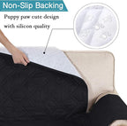 Flamingo P 100% Waterproof Couch Covers for 3 Cushion Couch Sofa Slipcover Furniture Covers for Living Room Furniture Protector with Back Nonslip Paws Machine Washable (Seat Width Up to 68") Black