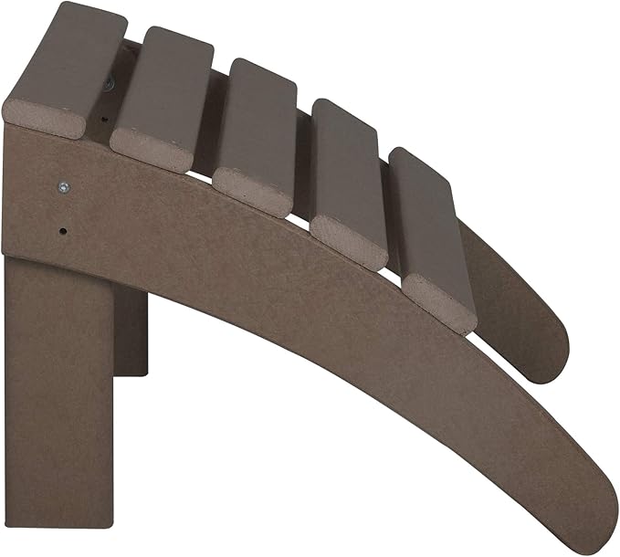 WestinTrends Outdoor Ottoman, Patio Adirondack Ottoman Foot Rest, All Weather Poly Lumber Folding Foot Stool for Adirondack Chair, Widely Used for Outside Porch Pool Lawn Backyard, Dark Brown