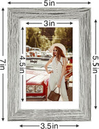 Vittanly 4x6 Picture Frames Set of 9, Shatter Resistant Plexiglass, Display 3.5x5 Pictures with Mat or 4x6 without Mat, Photo Frames for Wall or Tabletop, Engineered Wood, Grey