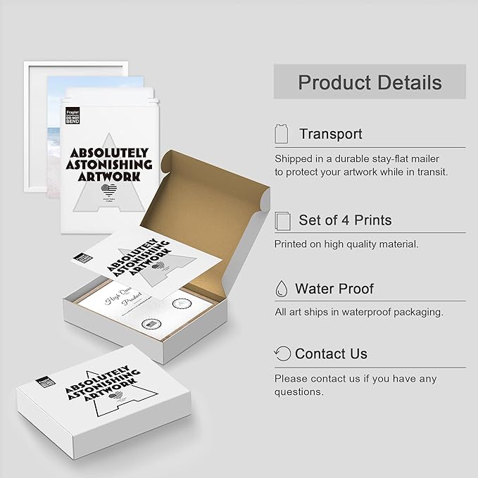 SIGNWIN Framed White Pastel Tropical Island Ocean Beach Shore Wall Art, Set of 4 Landscape Colorful Wall Decor Prints, Nature Wilderness Wall Décor for Living Room, Bedroom - 11"x14" White