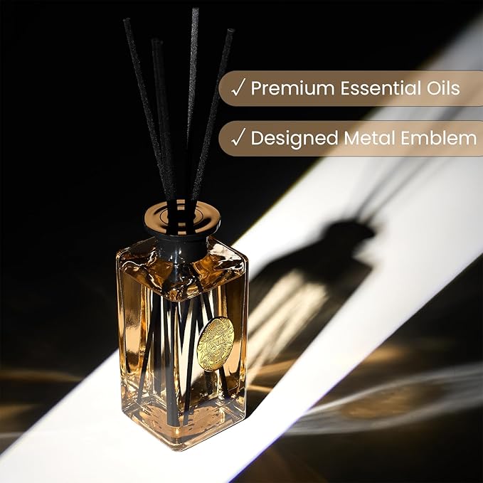 M&SENSE 10.14 oz Large Reed Diffuser Set | Cashmere Cloud Scent Oil Diffuser with Sticks | Hotel Collection Non-Toxic Essential Oil |for Bedroom Bathroom Living Room