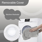 MeMoreCool Round Stuffed Pouf Ottoman Foot Rest, Floor Pouf Foot Stool with Soft Foam Chunk Filling, Small Round Ottoman Footstool Circle Footrest for Living Room, Light Grey