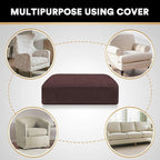 PrinceDeco Couch Cushion Cover Cushion Slipcover for Chair Sofa Cushion Furniture Protector Seat Cushion Sofa Cover for Dog Pet Kid with Elastic Straps Width Up to 29.5", Brown
