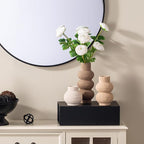 Ceramic Vase Home Table Decor - Flower Vase Set of 3 Living Room Kitchen Decorations Farmhouse Modern Rustic Vases Decorative Centerpiece for Shelf Bedroom Office Bathroom Dining Coffee Desk