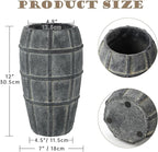 Briful Rustic Terracotta Flower Vase for Home Decor 12" Blue Farmhouse Textured Barrel-Style Ceramic Vase Vintage Handcrafted Gridded Design for Faux & Dried Flowers Living Room Table Centerpiece