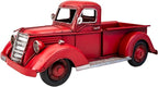 Berfutall-11'' Iron Classic Red Truck Pick-up Model Collectible Vehicle Decoration, Metal Truck Christmas Decor ，Unique Blend of Vintage, Rustic, Farmhouse Truck Decor for Table Top Decor. (H)