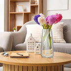 Thenshop 10 Pcs Glass Flower Vases for Centerpieces 8.4" Tall Modern Style Vase Bulk for Bouquet for Home Wedding Party Table Decor House Gifts(Clear)