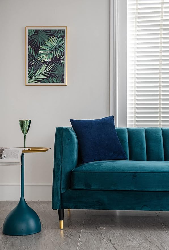 Couch Pillow Cases 18x18 Navy: 2 Pack Cozy Soft Velvet Square Throw Pillow Covers for Farmhouse Home Decor