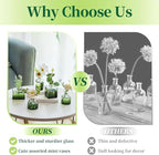 Hewory Small Glass Bud Vases for Centerpieces 40pcs Green Sturdy Cute Flower Vases Bulk, Mini Bottle Vase for Wedding Home Decor Birthday Party Events Mother's Day Bridal Shower Gifts Table Decor