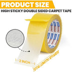 ADHES Double Sided Carpet Tape Heavy Duty, Removable and Residue-Free Non Slip Rug Gripper for Hardwood Floors, Rug Tape for Area Rugs and Anti-Slip Grips, 2 Inch x 10 Yards,4 Rolls