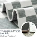 jinchan Runner Rug 2x5 Hallway Washable Modern Checkered Geometric Lattice Kids Bedroom Rug Indoor Floor Cover Non Slip Soft Carpet for Nursery Room Kitchen Laundry Room Home Grey