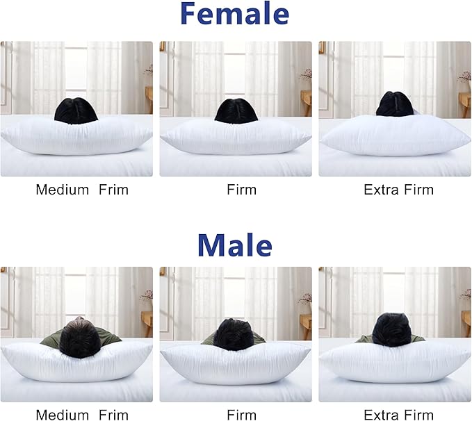 Shatex Extra Firm Pillow Queen Size 28 x 20 inch, Bed Pillow with Adjustable Insert Provides Stronger Support - for Back, Stomach & Side Sleepers.